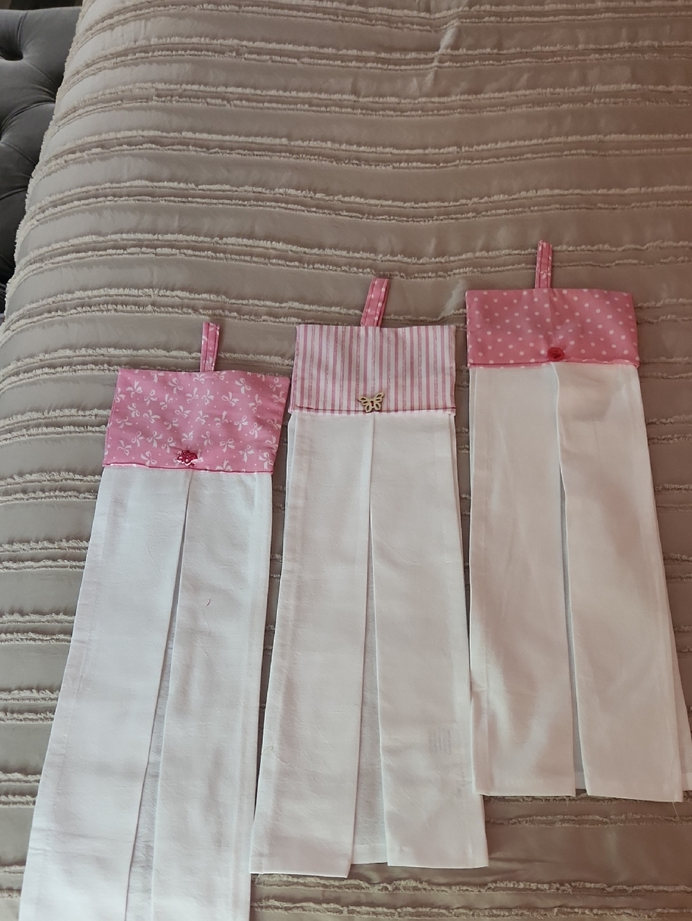 3 KITCHEN TOWELLS.   HOMEMADE HANDMADE